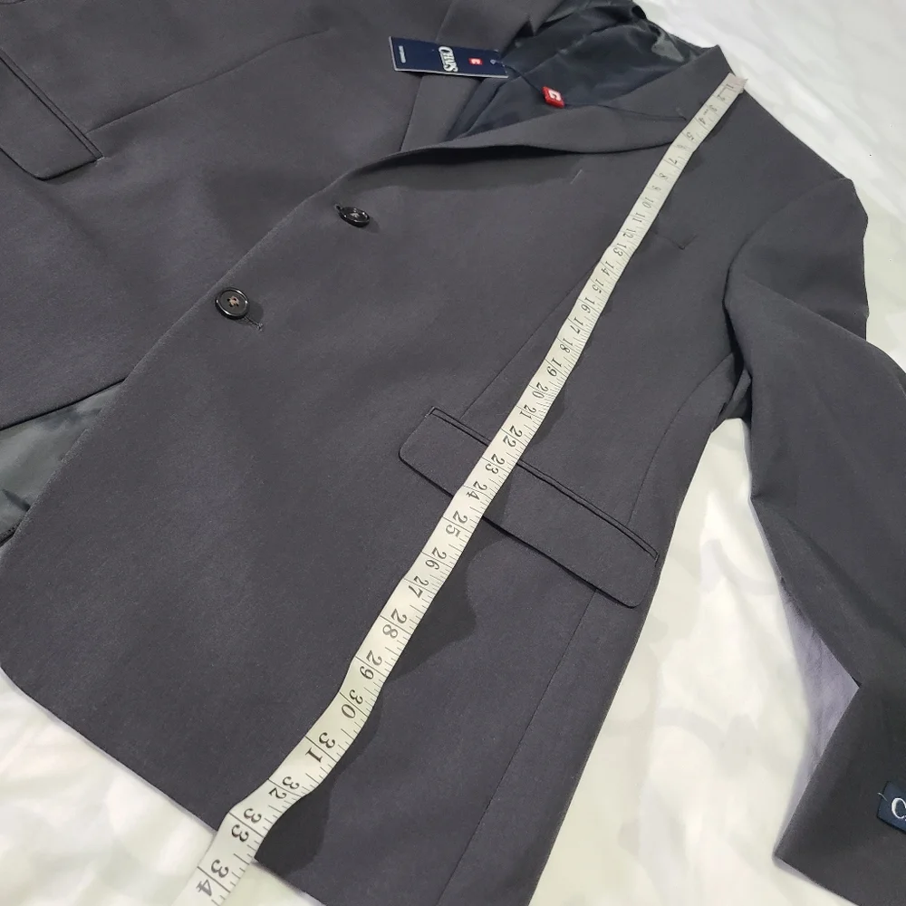 Chaps Men's Classic Fit Performance Stretch Suit Jacket Blazer Gray NWT‎ 48L